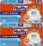 80-Count Hefty 13-Gallon Ultra Strong Tall Kitchen Trash Bags $10.18