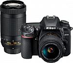 Nikon D7500 DSLR 4K Video Two Lens Kit w/ 18-55mm and 70-300mm Lenses $800