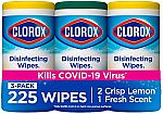 3-pack 75ct Clorox Disinfecting Wipes $6.99 and more