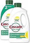 2-Ct 60-oz Cascade Free & Clear Gel Dishwasher Detergent Liquid (Lemon Essence) $8.30