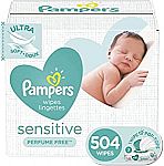 505 ct Pampers Sensitive Water Based Baby Diaper Wipes $9.69 and more