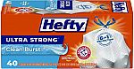 40-Ct Hefty 13-Gallon Ultra Strong Tall Kitchen Trash Bags (Clean Burst) $5.98