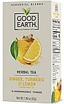 5-Pack Good Earth Sensorial Blend All Natural Ginger, Turmeric and Lemon Herbal Tea (15 ct) $3.49