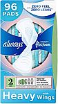 192-Ct Always Infinity Feminine Pads for Women (Size 2, Heavy Flow) $27.89 & More