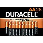 28-ct Duracell CopperTop AA Alkaline Batteries $9