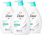 3 Counts Dove Body Wash Hypoallergenic and Sulfate Free Body Wash 34 oz $14.60