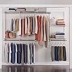 Rubbermaid Configurations Deluxe Closet Kit, Titanium, 4-8 Ft., Wire Shelving Kit $80