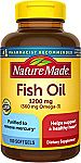 100-Count Nature Made Fish Oil Softgels (1200mg) $4.40
