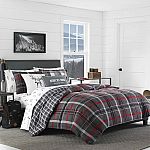 Eddie Bauer Willow 3-Piece Gray Plaid Micro Suede Full/Queen Comforter Set $35 (orig. $100+)