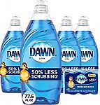 4-Count Dawn Ultra Liquid Dishwashing Soap (Original) 19.4-oz + 2-Ct Sponges $12.20 & More