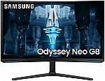 SAMSUNG 32" Odyssey Neo G8 4K UHD 240Hz G-Sync 1000R Curved Gaming Monitor $616.99