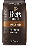 Peet's Coffee Dark Roast Whole Bean Coffee French Roast 18 Ounce Bag $8.60