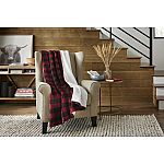 Holiday Decorators Plush Red Buffalo Check Sherpa Throw Blanket $16 and more