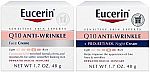 2-Pk 1.7-oz Eucerin Q10 Anti Wrinkle Face Cream (Day Cream and Night Cream) $12.30 and more