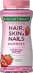 400-Ct Nature's Bounty Vitamin Biotin Hair, Skin and Nails Gummies $12 and more