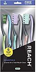6-pack REACH Essentials Toothbrush with Toothbrush Caps $2.90