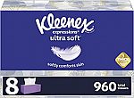 8-Boxes 120-Ct Kleenex Ultra Soft Facial Tissues (3-Ply) $12