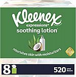 8-Pk Kleenex Soothing Lotion 65 Count Facial Tissues $10