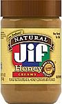 16-oz Jif Natural Creamy Peanut Butter Spread and Honey (5 for $8.45)