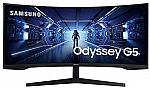 SAMSUNG 34” WQHD  Odyssey G5 Ultra-Wide Gaming Monitor (LC34G55TWWNXZA) $203.99