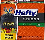 38-Ct 39-Gal Hefty Strong Lawn & Leaf Drawstring Trash Bags $10.48