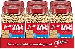 6-Ct 24 Oz Fisher Snack Oven Roasted Never Fried Peanuts $14