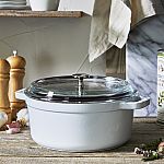 Staub Cast Iron 4-qt Round Cocotte with Glass Lid $85, 4-pc Carving Set $25 and more