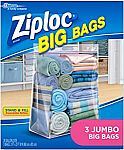 3-Count 20-Gallon Ziploc Jumbo Big Bags (Clothes/Blanket Storage) $4.20