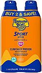 2-pack Banana Boat Sport Ultra SPF 50 Sunscreen Spray 6oz. $8.28