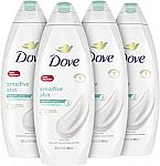 4-Ct 22-oz Dove Body Wash (Sensitive Skin or Deep Moisture) $13.65