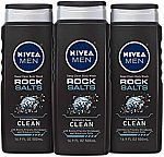 3-Pack 16.9-oz Nivea Men Deep Clean Body Wash (Rock Salts) $6.50 & More