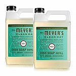 48-oz Mrs. Meyer's Clean Day Dishwashing Liquid Dish Soap Refill (Basil) (2 for $10.90)