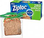 280 count Ziploc Sandwich and Snack Bags $8