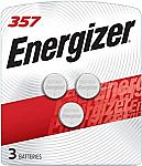 3-Pack Energizer 357 LR44 Silver Oxide Batteries $2.75
