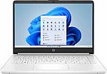 HP 14-dq0052dx14" HD Laptop (N4120 4GB 64GB White) $160