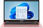 ASUS E410MA 14.0" HD Laptop (N4020 4GB 64GB Rose Gold) $120