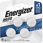 4 Count Energizer Lithium CR2032 Watch Battery $3.36