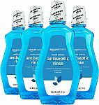 4-Pack 1-Liter Amazon Basics Alcohol Free Antiseptic Rinse Mouthwash $11.06