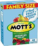 40 ct Mott's Fruit Flavored Snacks (0.8 oz Pouch) $5.40