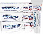 3-Ct Sensodyne 3.4 Oz Sensitivity & Gum Whitening Toothpaste $10