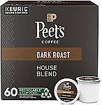 60 Count Peet's Coffee, Dark Roast K-Cup Pods for Keurig Brewers $21