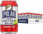 24-pack Polar Seltzer Water Cranberry Lime, 12 fl oz cans $5.51
