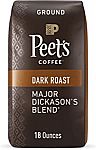 Peet's Coffee, Dark Roast Ground Coffee - Major Dickason's Blend 18 Ounce Bag $9.50 and more