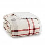 50" x 60" Eddie Bauer Ultra-Plush Reversible Sherpa Fleece Throw Blanket (New Castle Red) $14.40