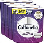 Cottonelle Ultra ComfortCare Soft Toilet Paper 24 Super Mega Rolls $22