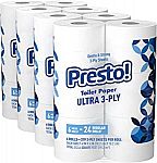 72-Ct Mega Rolls Presto! 319-Sheet Toilet Paper, Ultra $39.65 & More (Prime Members)