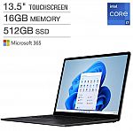 Microsoft Surface Laptop 4:  13.5" Touchscreen, i7-1185G7, 16GB Memory, 512GB SSD $1,100