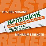 0.25 Ounce Benzodent Dental Pain Relieving Cream for Dentures and Braces $2.80