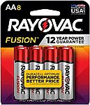 8-Ct Rayovac Fusion Premium AA Batteries $2.90