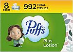 8-Pack 124-Ct Puffs Plus Lotion Facial Tissue Boxes $11
